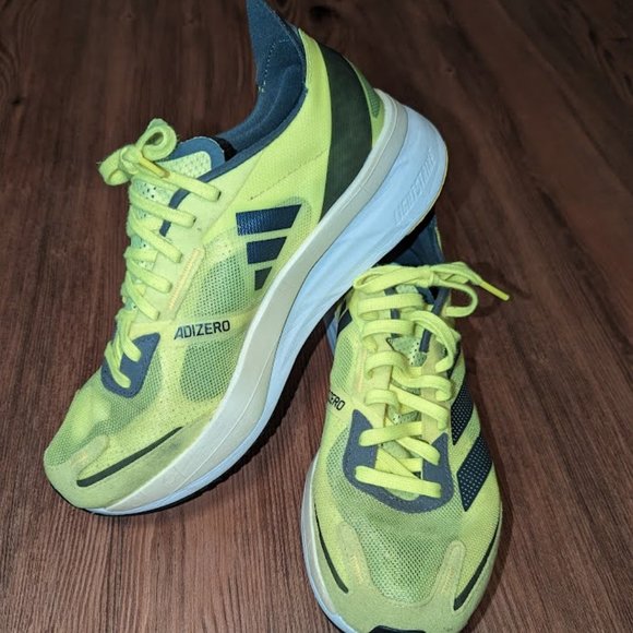 Men’s Adidas Adizero Boston 11 Running Shoes, Men's Size 9 Neon Yellow - Picture 15 of 16